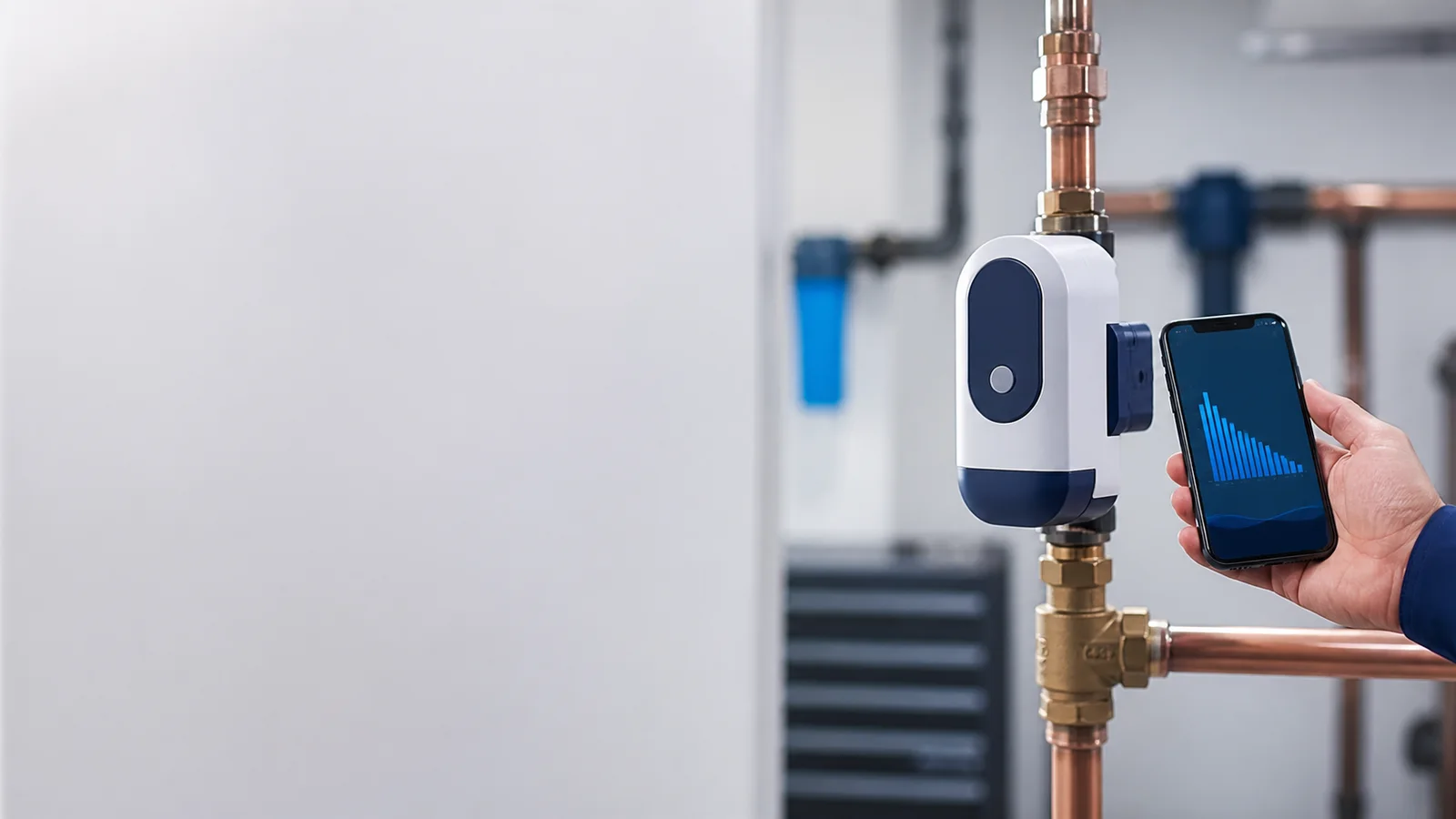 Water monitoring equipment fitted to residential plumbing